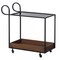 Metal Wine Bar Serving Cart with Rolling Wheels and Handles for Dining, Living room or Entryway